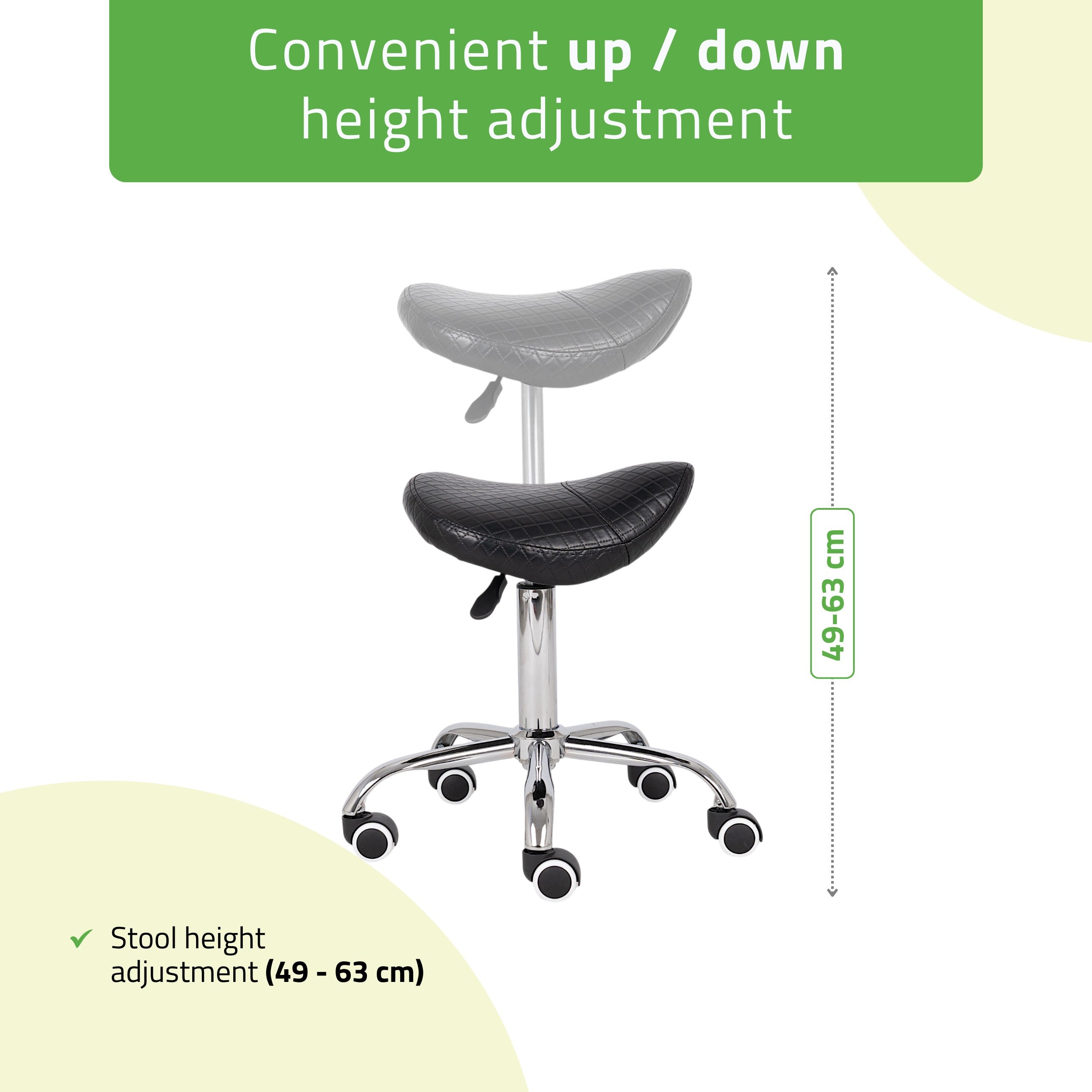 Saddle stool LOFI, Comfy Base k515 quilted black