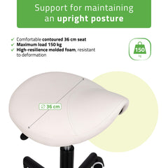 Meistro kėdutė balnas – Habys LUMO Comfy Base K501, balta