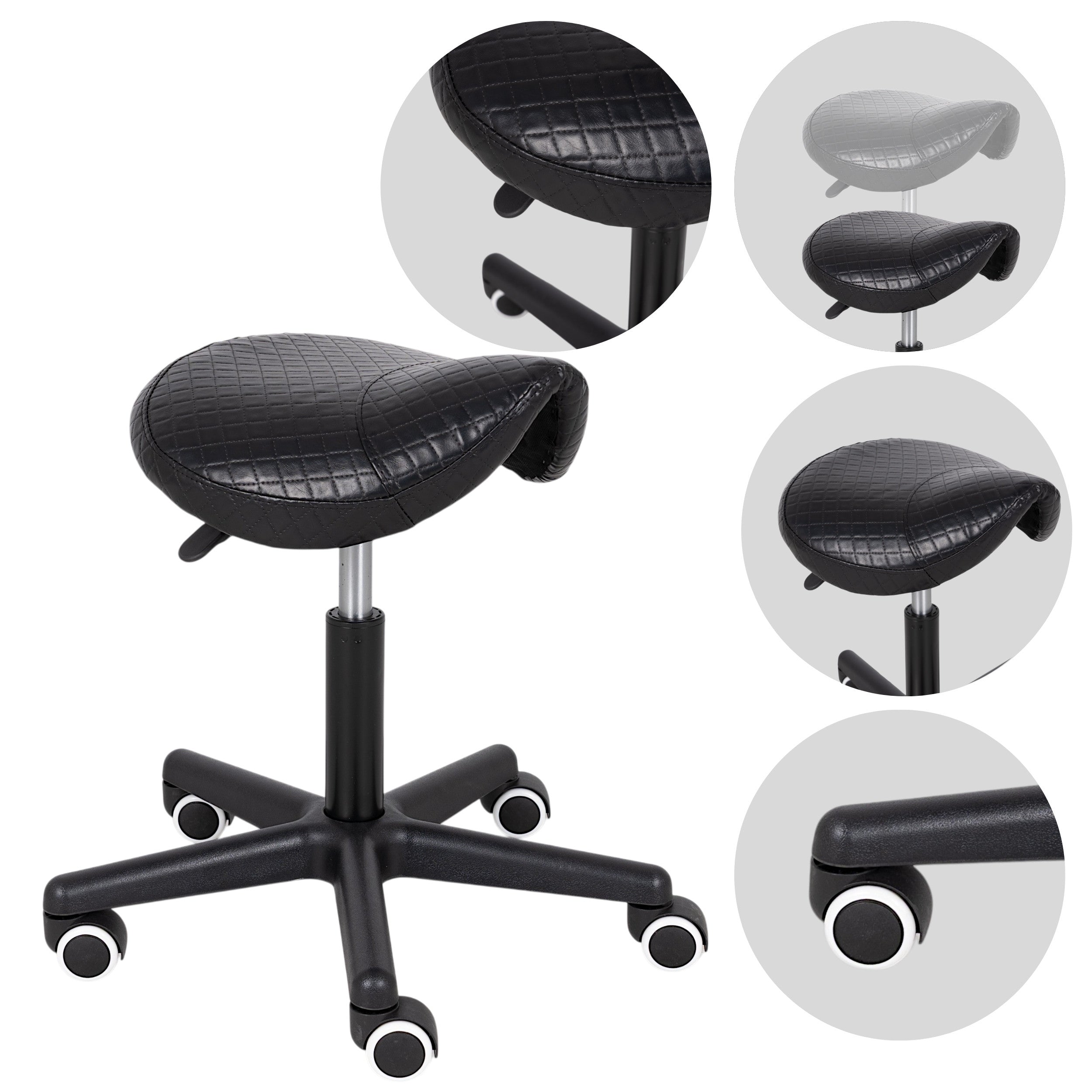 Meistro kėdutė balnas – Habys LUMO Comfy Base K515, juoda (dygsniuota)