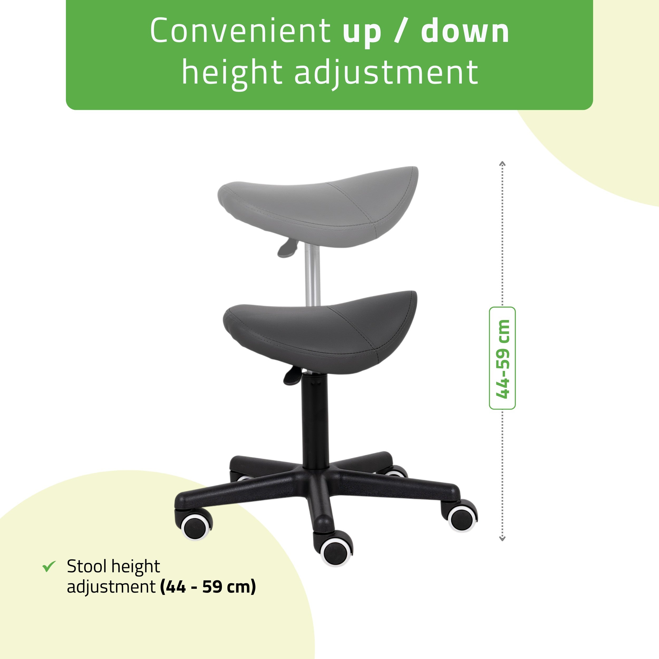 Meistro kėdutė balnas – Habys LUMO Comfy Base K521, pilka