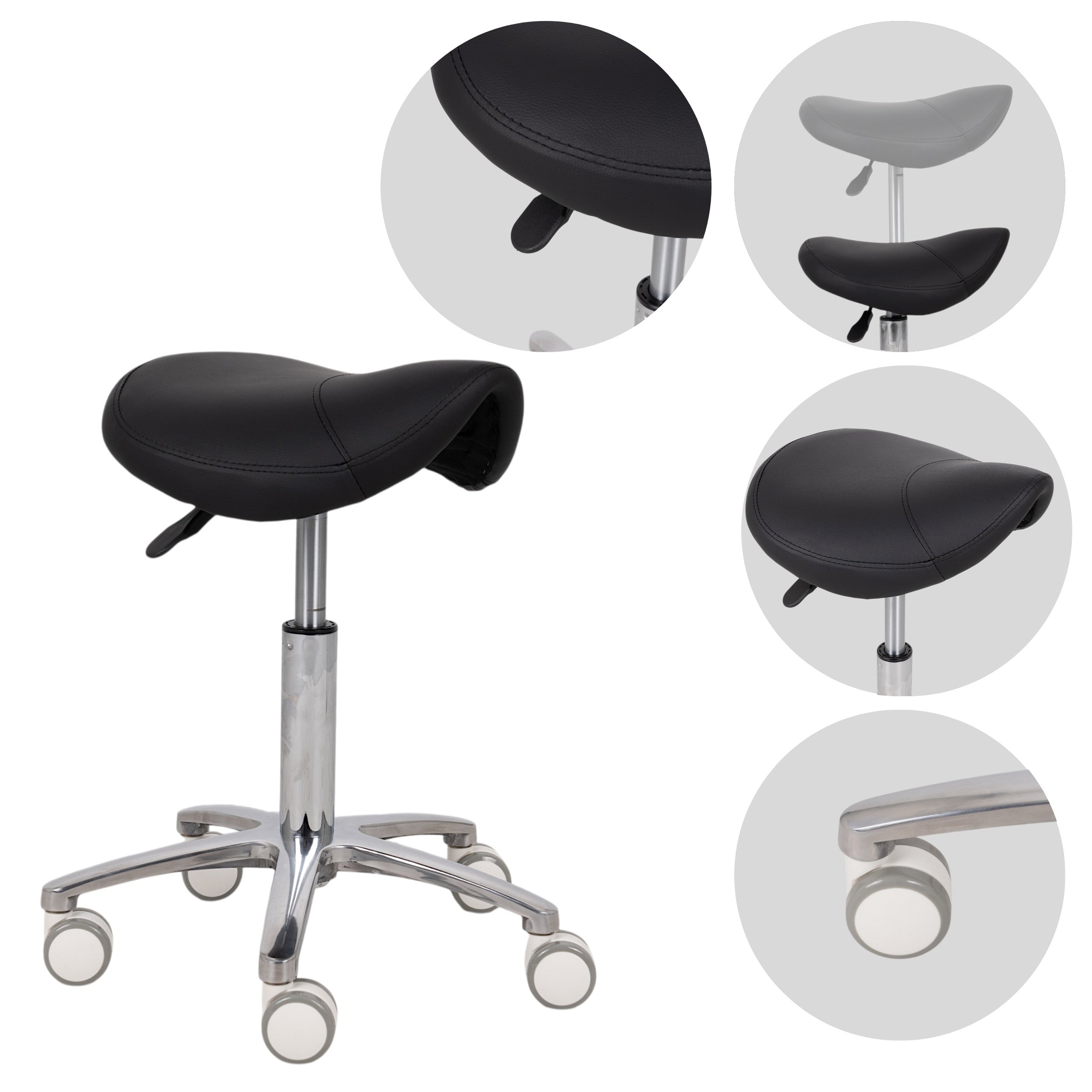 Saddle stool Lila, PVC k515 black
