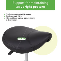 Saddle stool Lila, PVC k515 black