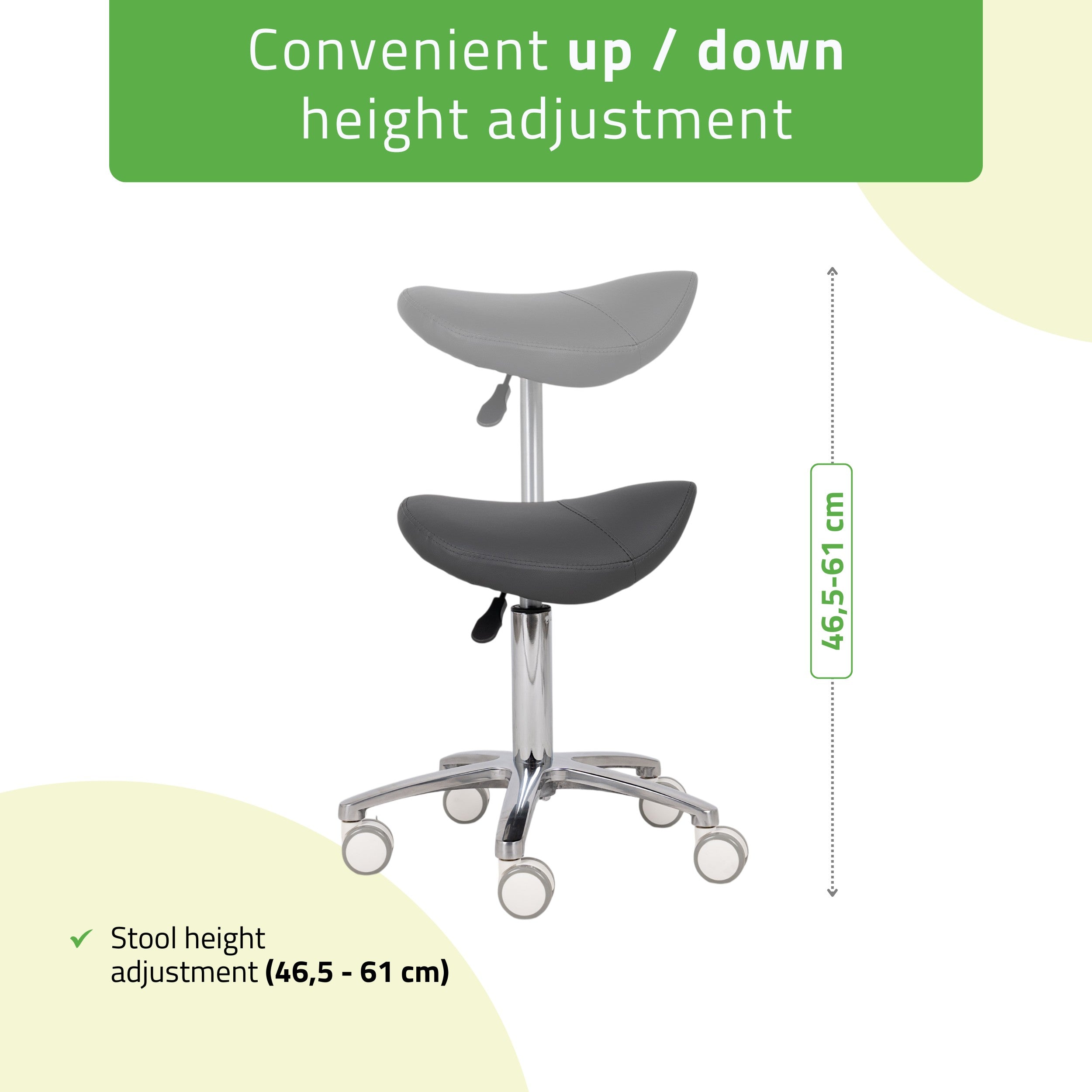 Saddle stool Lila, PVC k521 grey