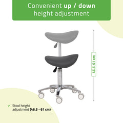 Saddle stool Lila, PVC k521 grey