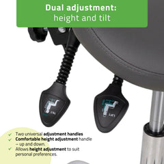 Saddle stool Sola, Comfy Base k521 grey