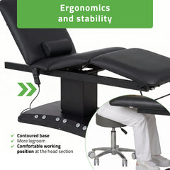 Serenity ERGO 4 elektrinis šildomas masažo stalas Satin Comfort K715, juodas