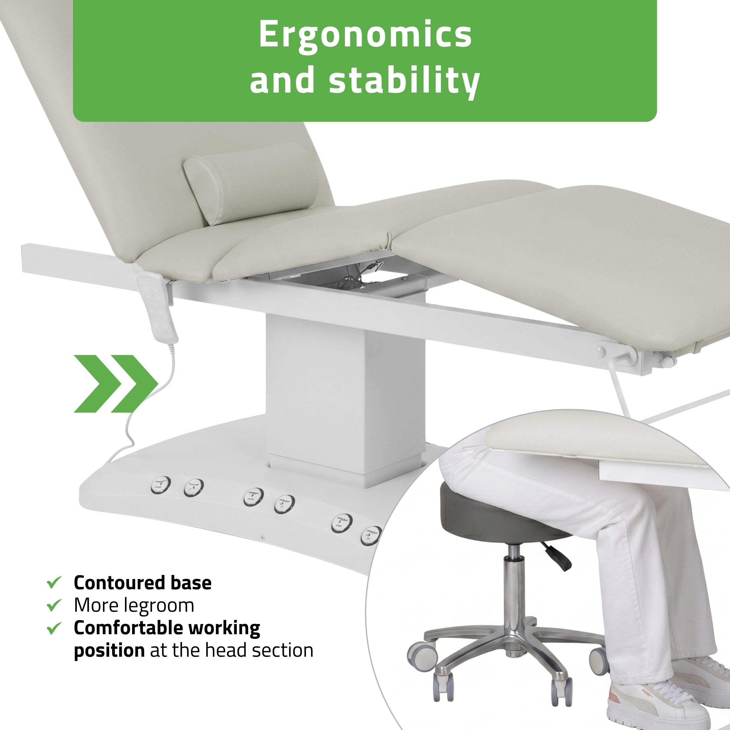 Serenity ERGO 4 elektrinis šildomas masažo stalas Satin Comfort K729, pilkas