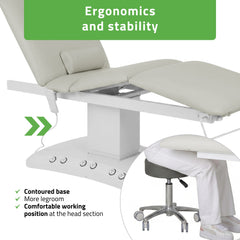 Serenity ERGO 4 elektrinis šildomas masažo stalas Satin Comfort K729, pilkas