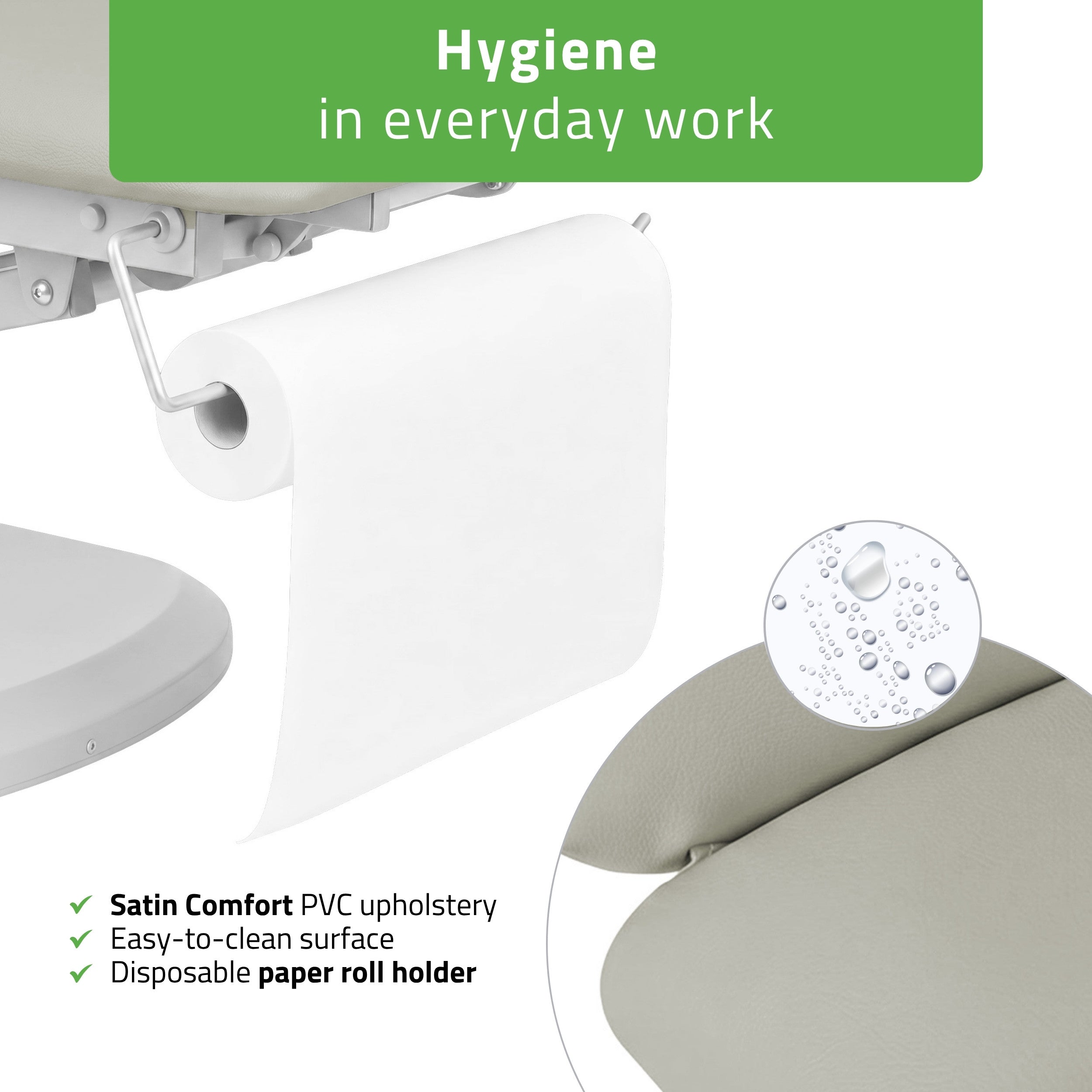 Serenity ERGO 4 elektrinis šildomas masažo stalas Satin Comfort K729, pilkas