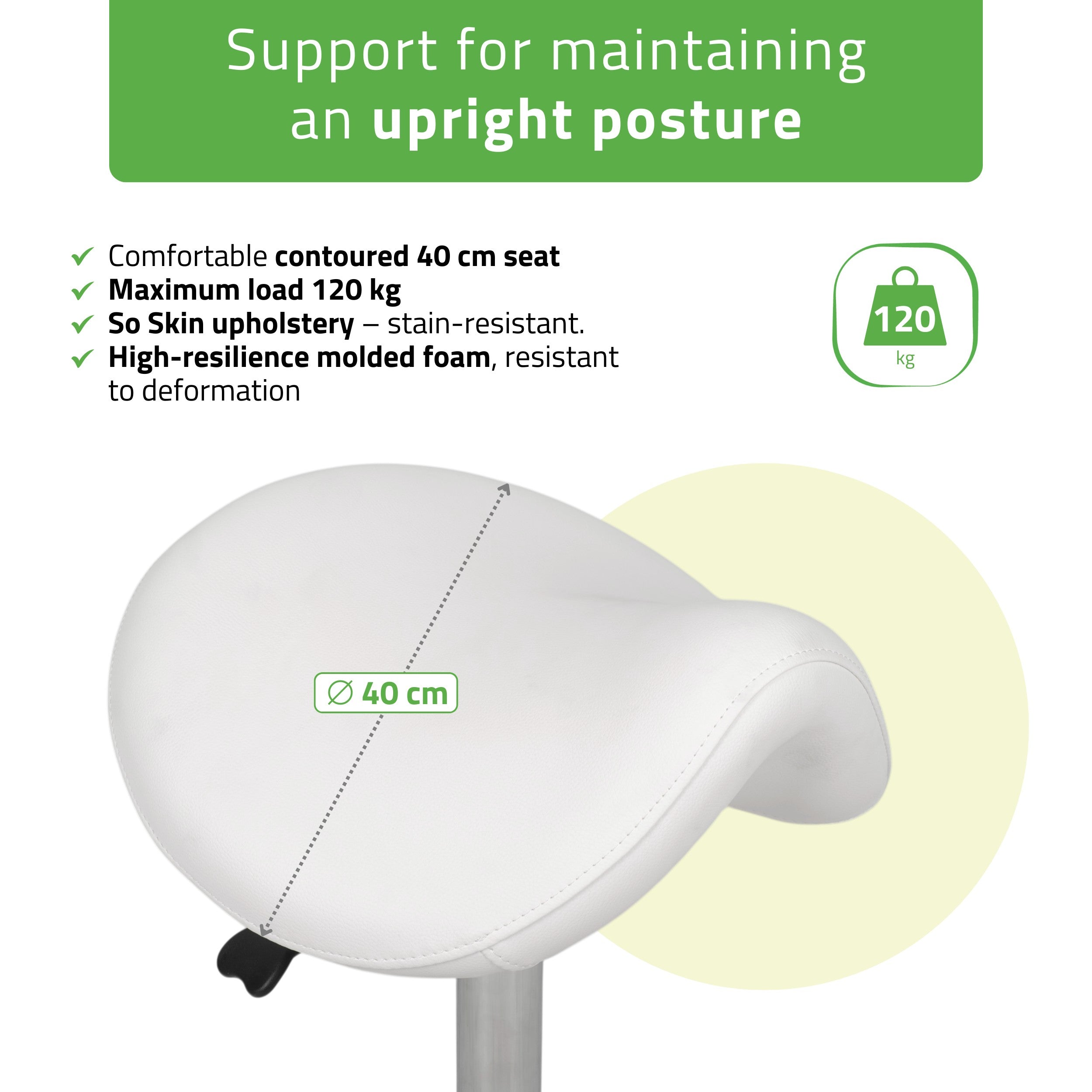 Meistro kėdutė – Habys Alma So Skin K401, balta