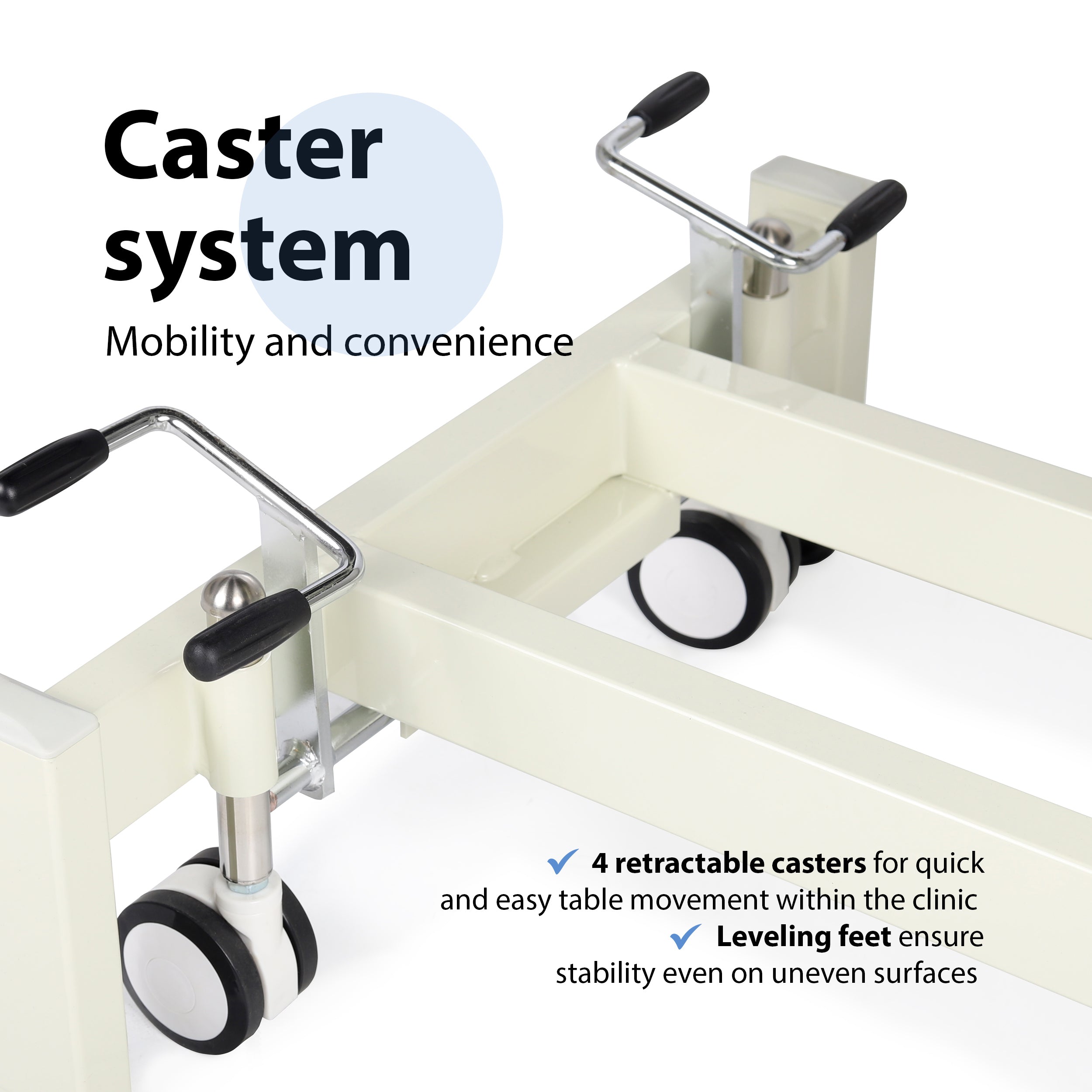 Terapinis stalas Ultima H3 – pilkas, 3 dalių, hidraulinis reguliavimas, su ratukais