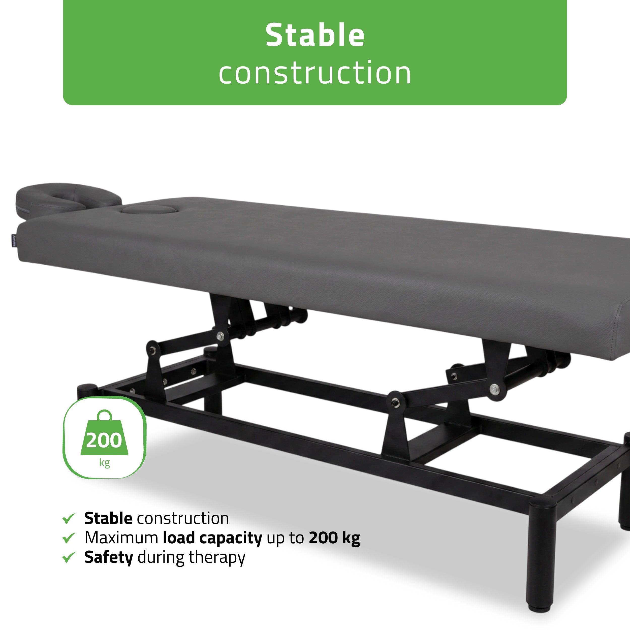 -4-VIGO 1 Stationary massage table with manual height adjustment - dark gray-4