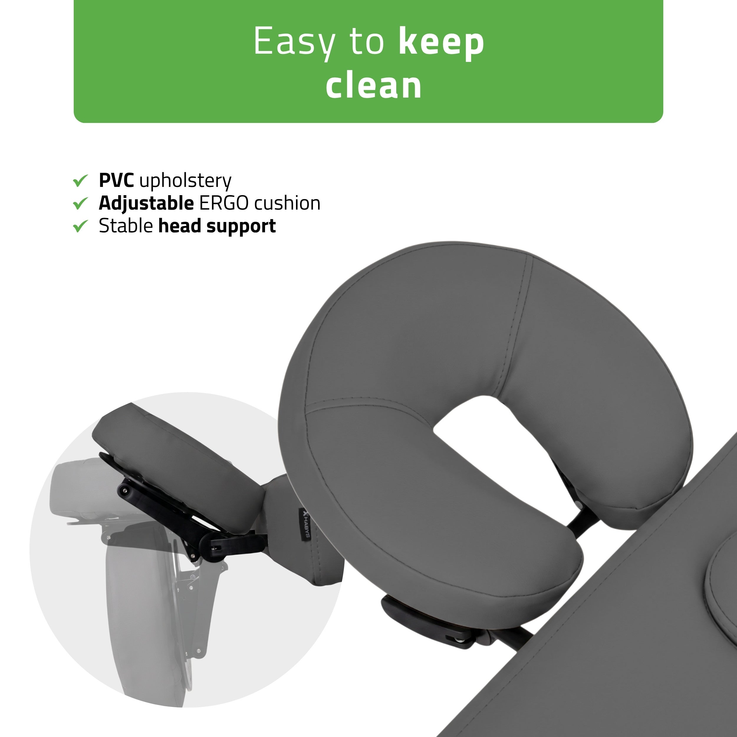 -5-VIGO 1 Stationary massage table with manual height adjustment - dark gray-5