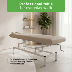 -1-VIGO 1 Stationary massage table with manual height adjustment - light gray-1