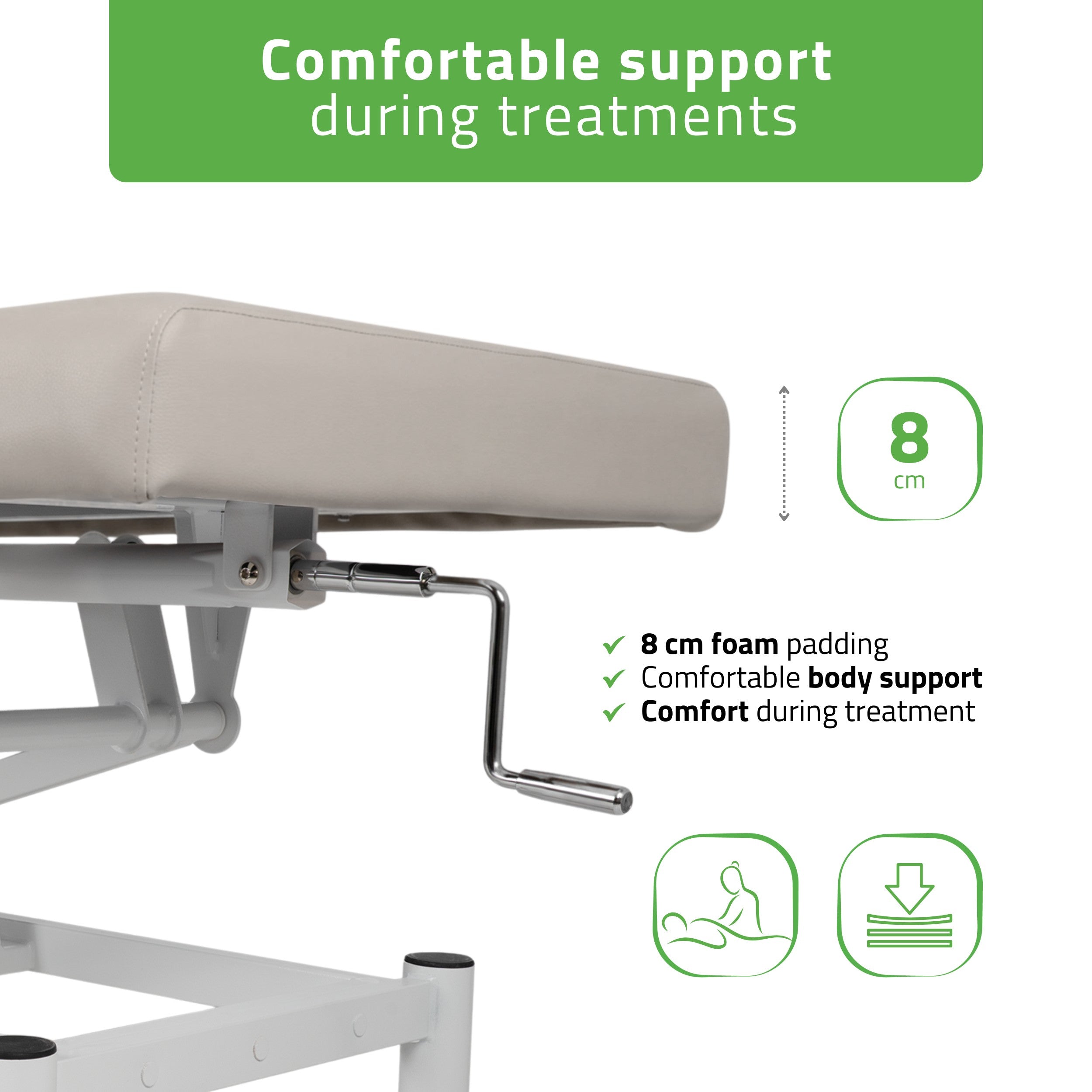 -3-VIGO 1 Stationary massage table with manual height adjustment - light gray-3