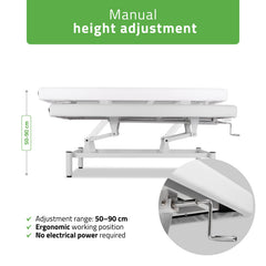 -2-VIGO 1 Stationary massage table with manual height adjustment - white-2