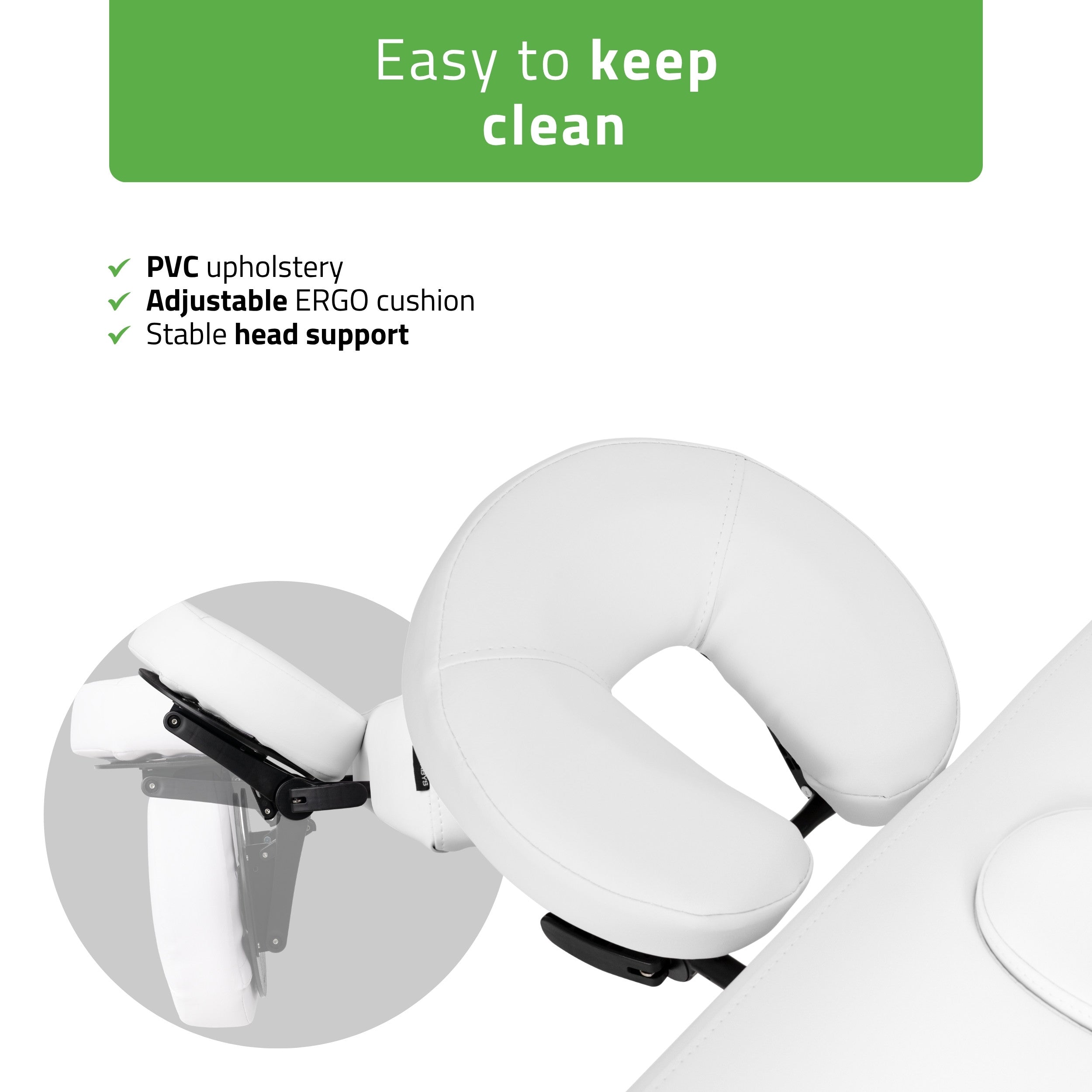 -5-VIGO 1 Stationary massage table with manual height adjustment - white-5