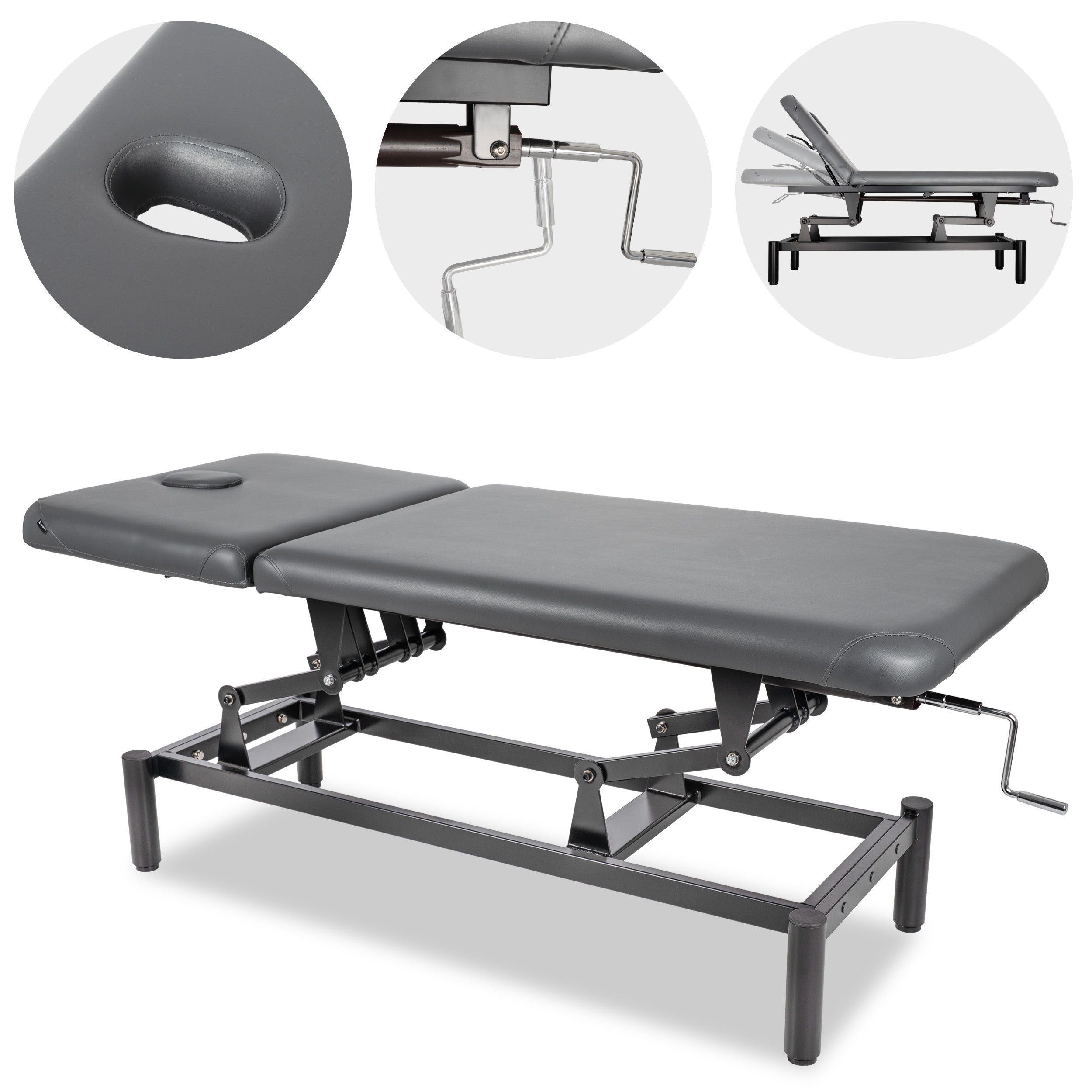 --VIGO 2 Stationary massage table with adjustable backrest - dark gray-
