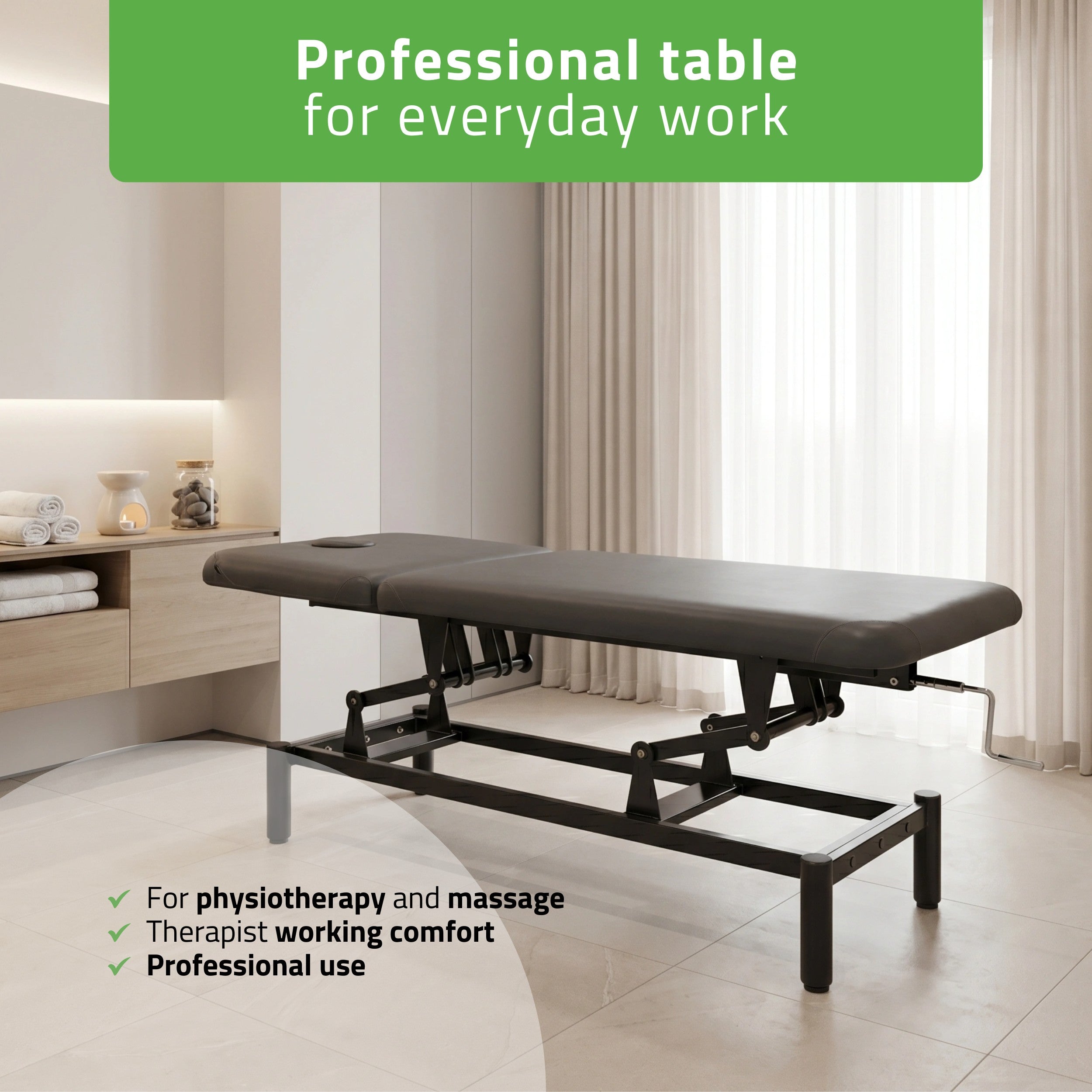 -1-VIGO 2 Stationary massage table with adjustable backrest - dark gray-1