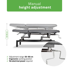 -2-VIGO 2 Stationary massage table with adjustable backrest - dark gray-2