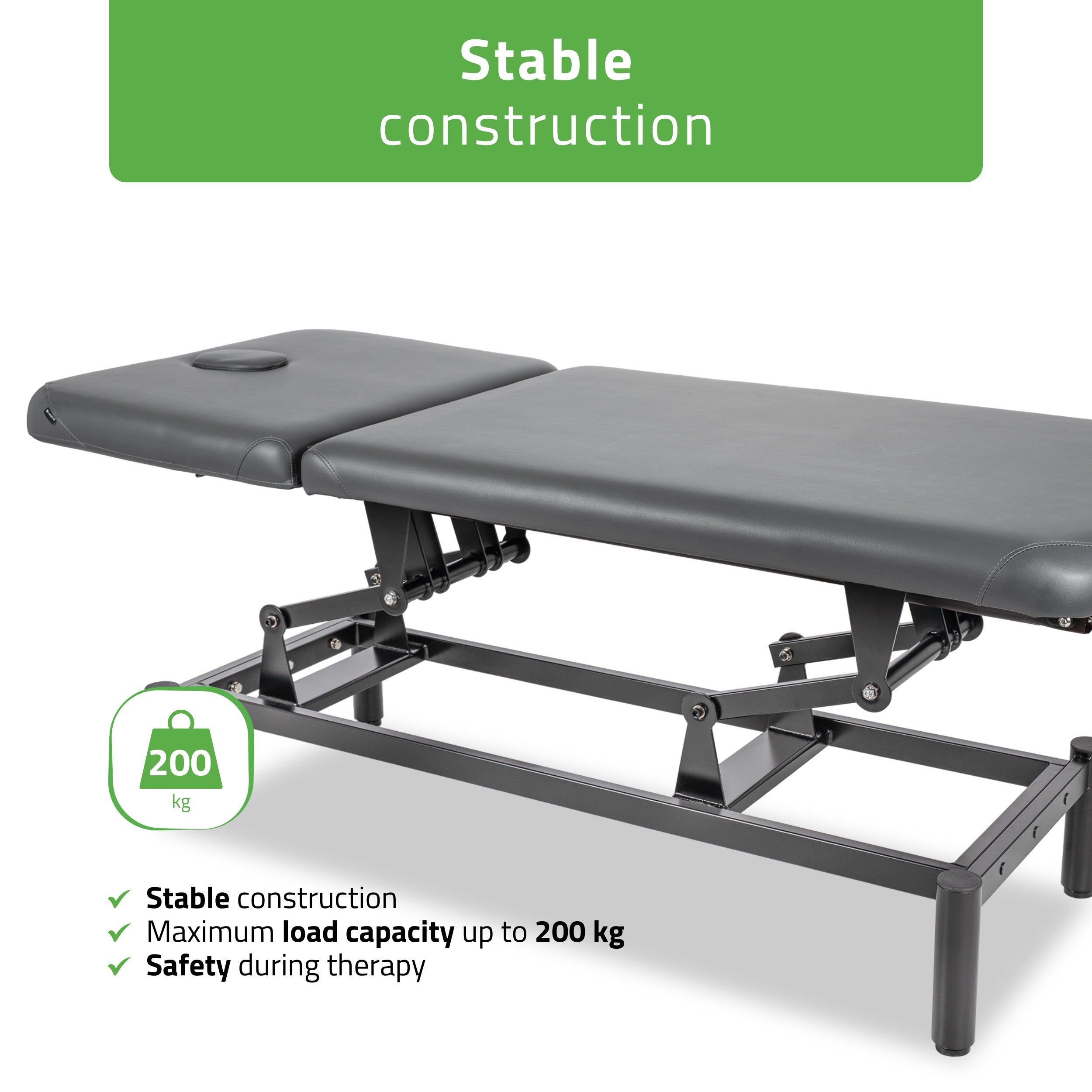 -4-VIGO 2 Stationary massage table with adjustable backrest - dark gray-4