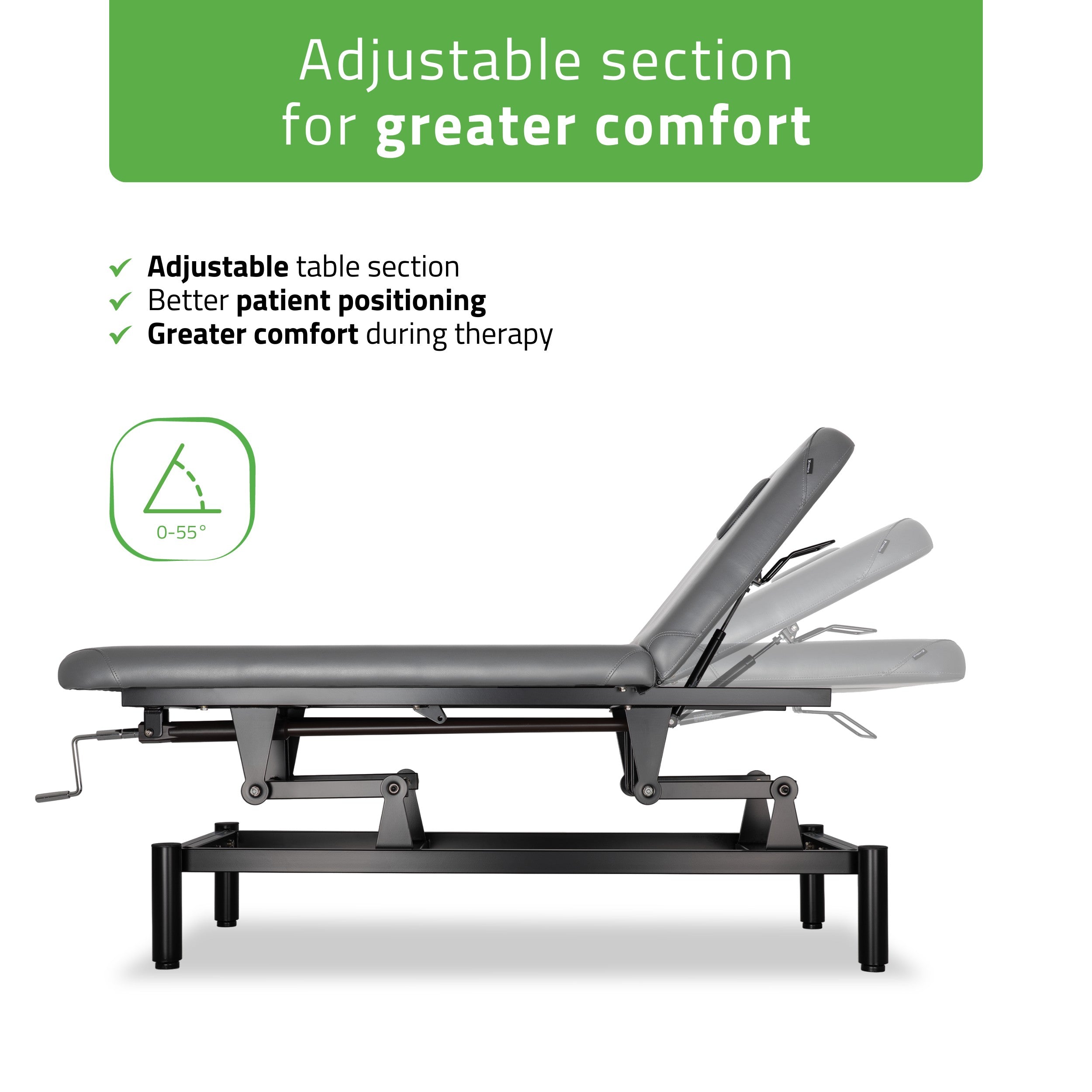 -6-VIGO 2 Stationary massage table with adjustable backrest - dark gray-6