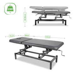 -7-VIGO 2 Stationary massage table with adjustable backrest - dark gray-7