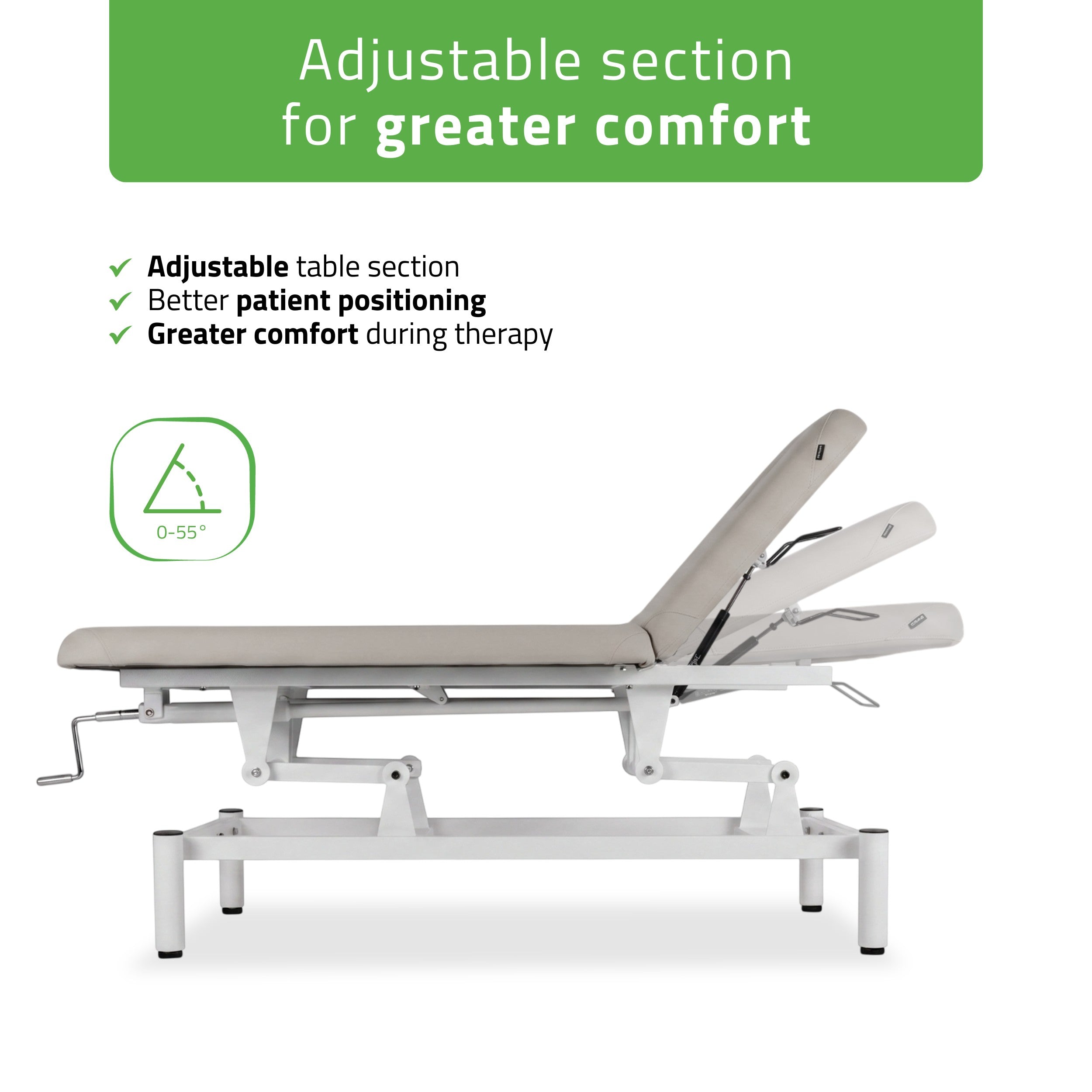 -6-VIGO 2 Stationary massage table with adjustable backrest - light gray-6