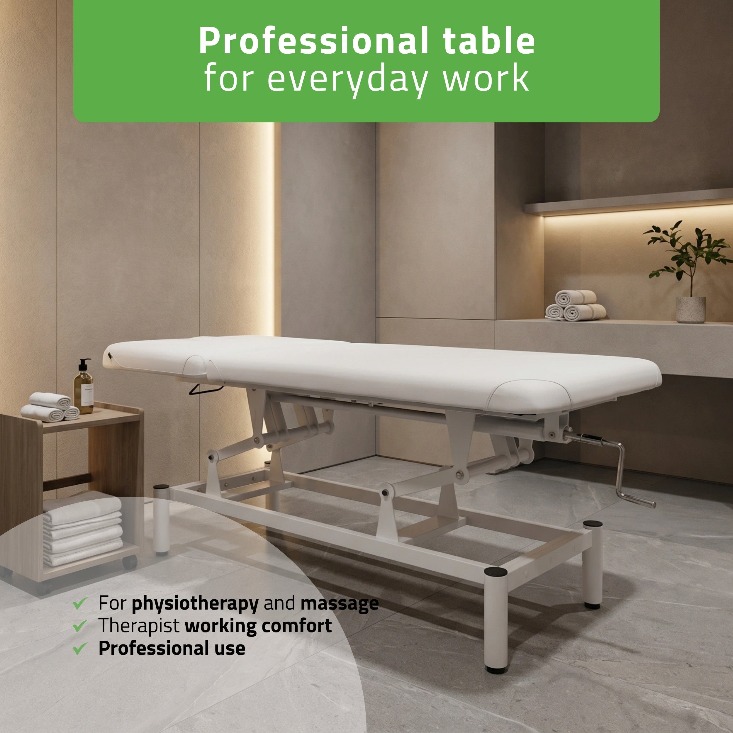 -1-VIGO 2 Stationary massage table with adjustable backrest - white-1