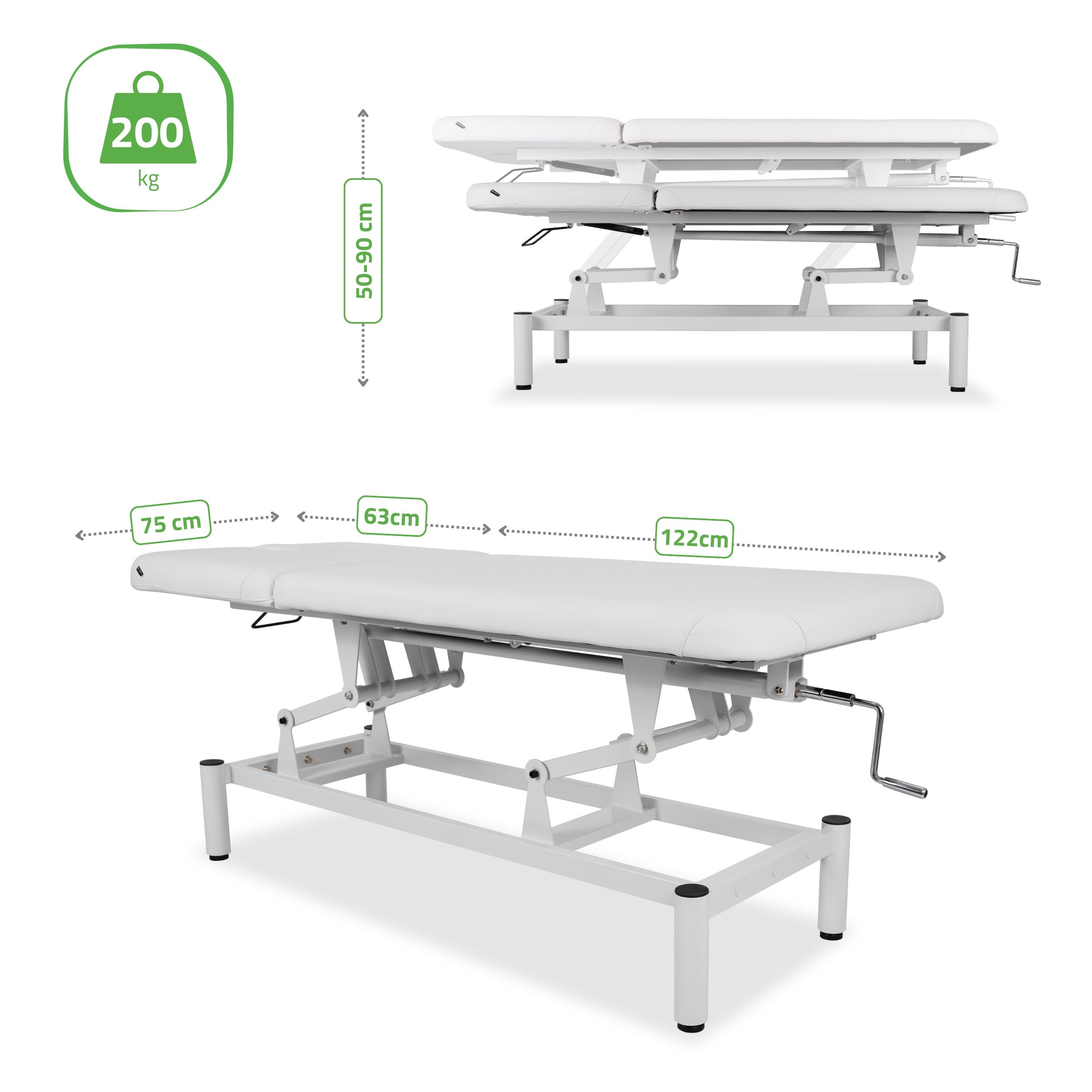 -7-VIGO 2 Stationary massage table with adjustable backrest - white-7