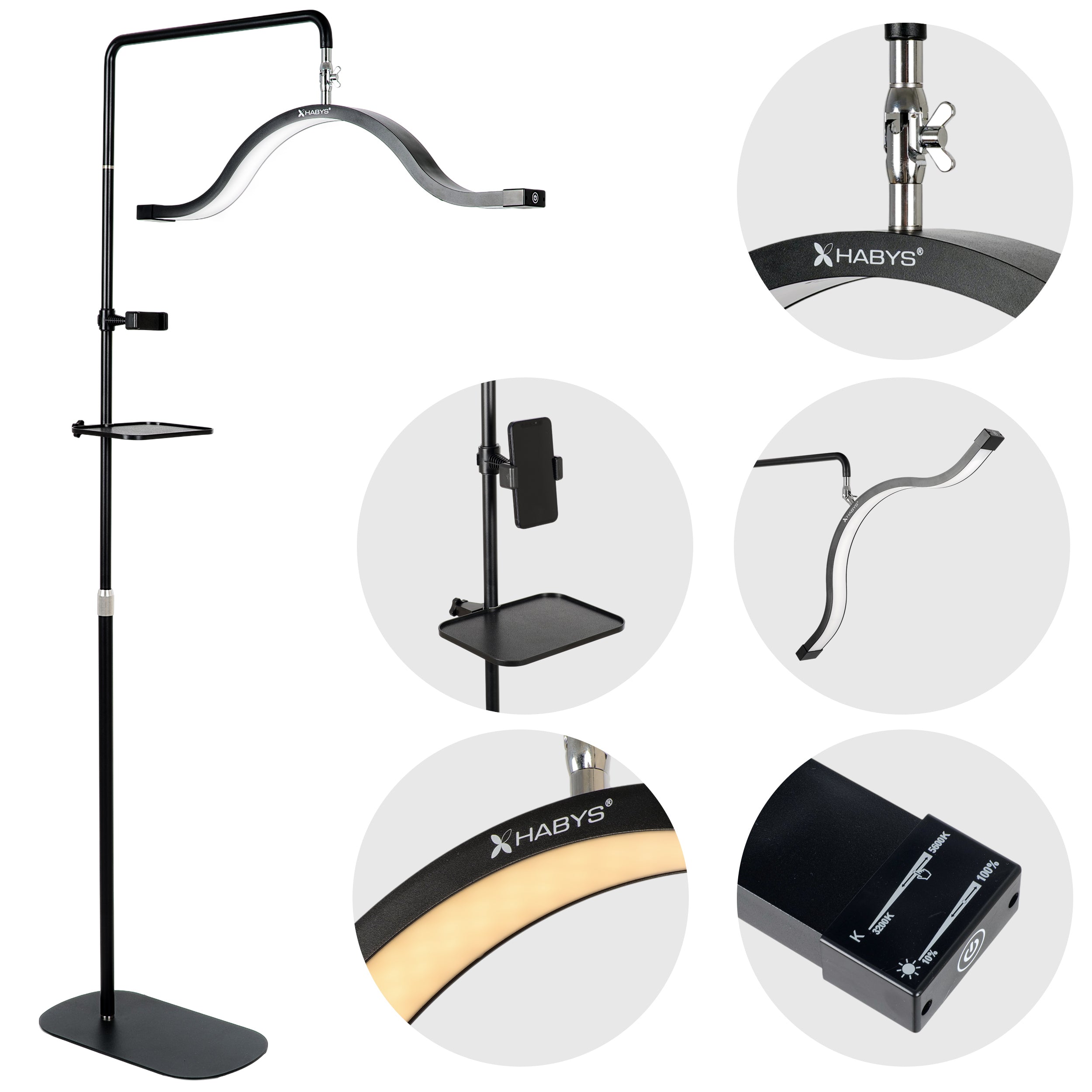 --Vena Dark cosmetic lamp, black-