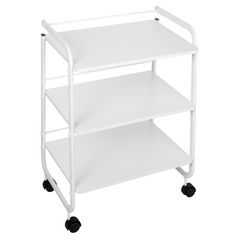 -1-Vexo trolley with 3 shelves white-1