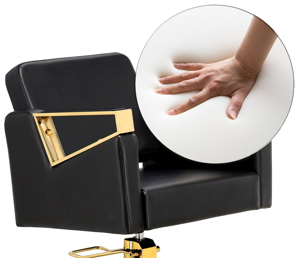 Kirpyklos kėdė Toma GOLD, su pakoju - juoda