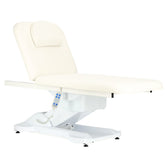 Elektrinis masažo stalas / kosmetologinis gultas – Calissimo Amaris, su šildymu ir 2 varikliais, baltas