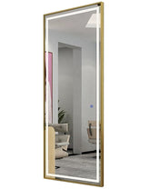 Kirpyklos konsolė su LED veidrodžiu – PRO modelis 180 × 70 cm, aukso spalvos