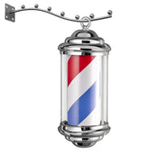 Barberio stulpas (Barber Pole) – besisukantis LED šviestuvas 48 cm, sidabrinis