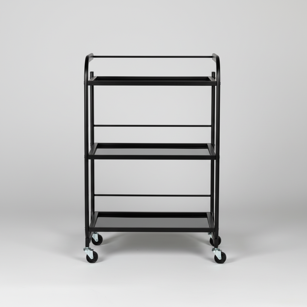 Kosmetologinis staliukas vežimėlis 101B, juodas