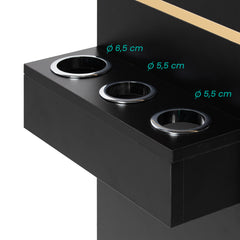 Gabbiano TOTEM kirpėjo darbo vieta, juoda su aukso detalėmis – 11 vaizdas