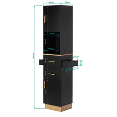 Gabbiano TOTEM kirpėjo darbo vieta, juoda su aukso detalėmis – 12 vaizdas