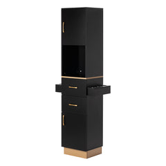 Gabbiano TOTEM kirpėjo darbo vieta, juoda su aukso detalėmis