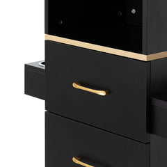 Gabbiano TOTEM kirpėjo darbo vieta, juoda su aukso detalėmis – 7 vaizdas