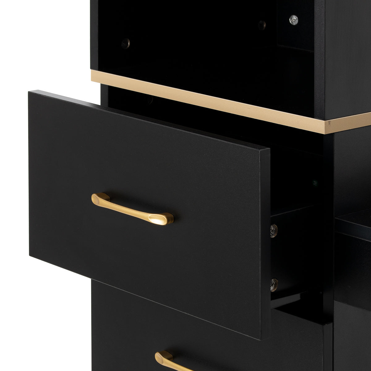 Gabbiano TOTEM kirpėjo darbo vieta, juoda su aukso detalėmis – 8 vaizdas