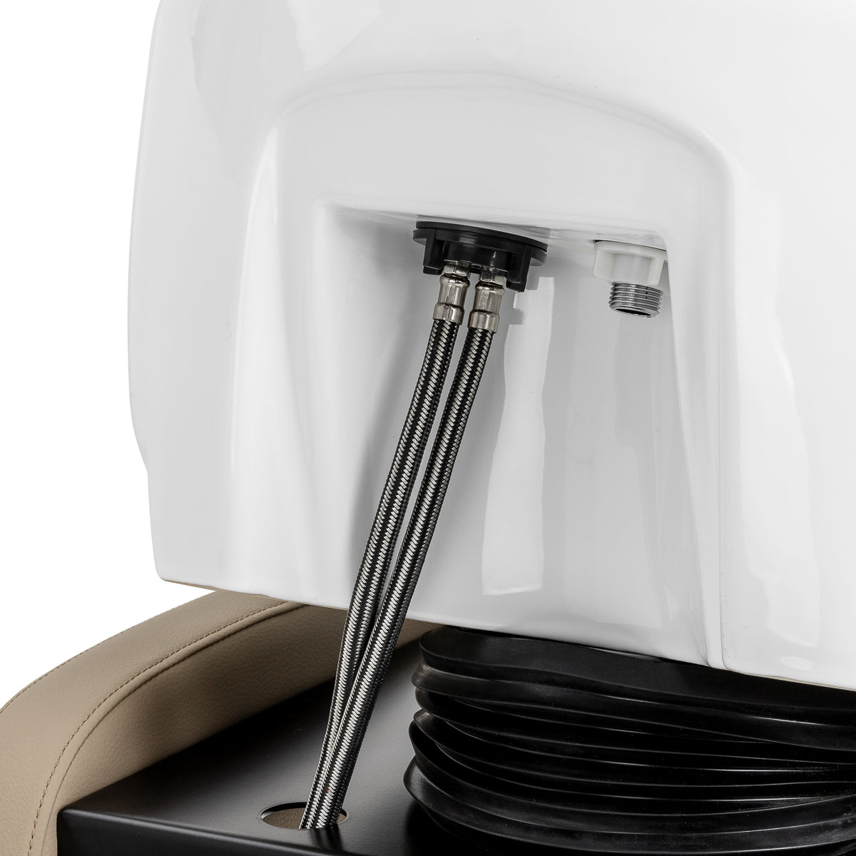 Kirpyklos plautuvė Omega Aqualina, smėlio spalvos – ergonomikos detalė