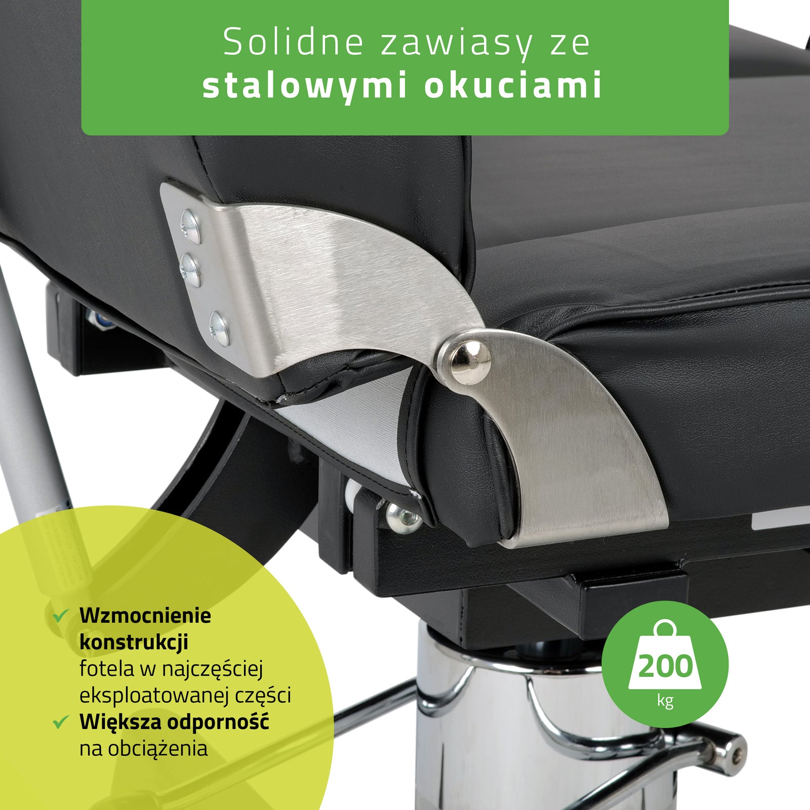 Kosmetologinis hidraulinis gultas - pedikiūro kėdė Habys MAX Nero, juoda