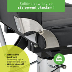 Kosmetologinis hidraulinis gultas - pedikiūro kėdė Habys MAX Nero, juoda