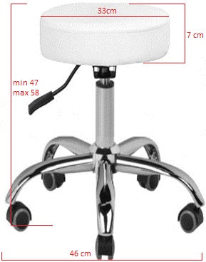 Kosmetologinė kėdutė PROMOS PLUS – balta