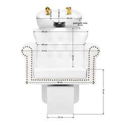 Kirpyklos plautuvė Gabbiano Berlin (balta, aukso)