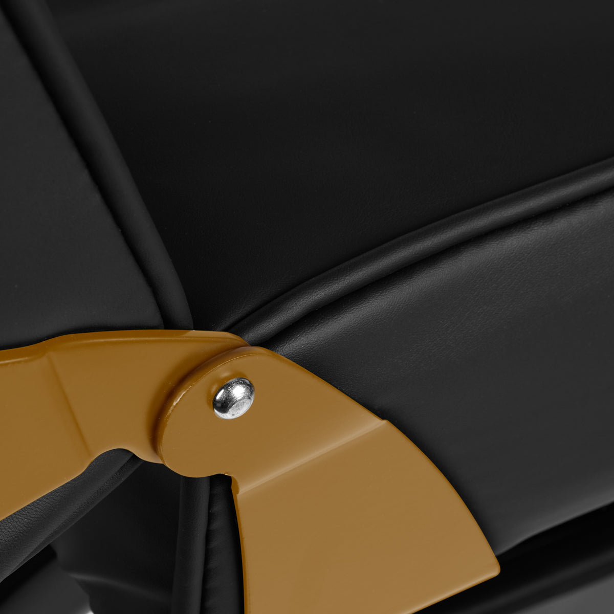 Kosmetologinis gultas 557G su porankiais, juodas su auko sp. apdaila