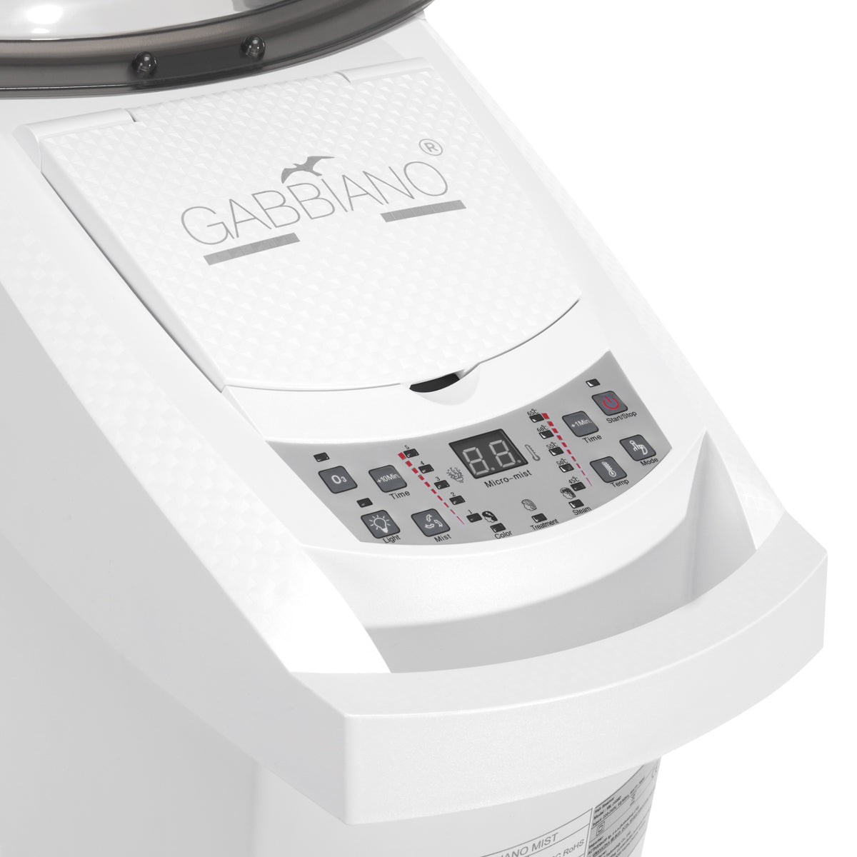 Profesionalus pastatomas plaukų drėkintuvas-vapazonas su aktyviuoju ozonu GABBIANO 408D (balta)