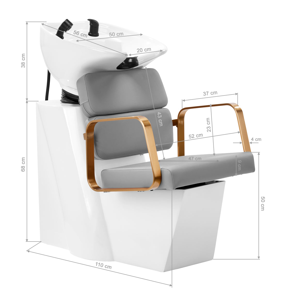 Kirpyklos plautuvė Gabbiano Porto (aukso, pilka)